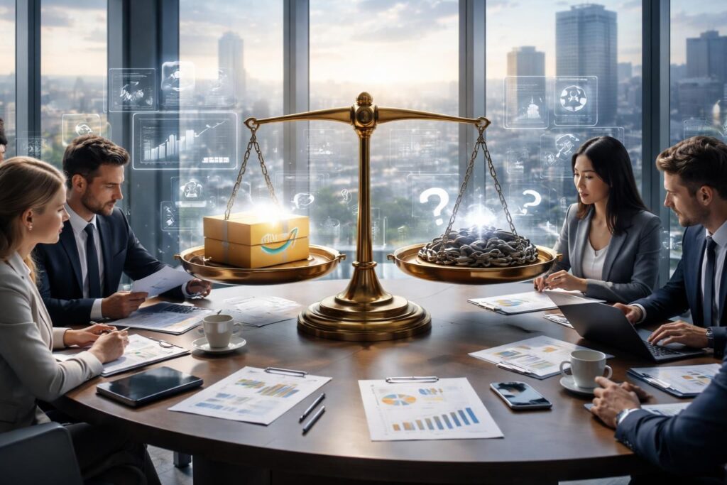 analyse swot complète d'amazon : explorez les forces, faiblesses, opportunités et menaces clés qui impactent le géant du e-commerce.